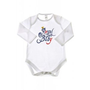 Боди "Royal baby", белое, длинный рукав